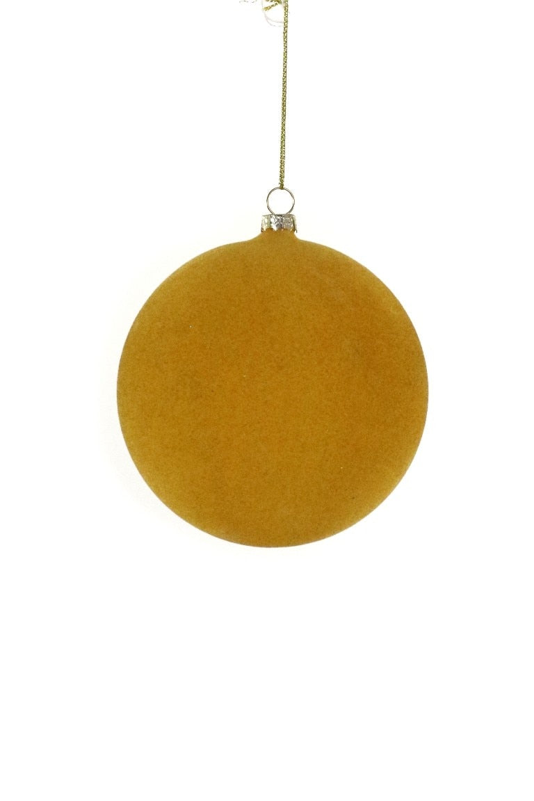 Large Crushed Velvet Ball Ornament (Mustard) by Cody Foster