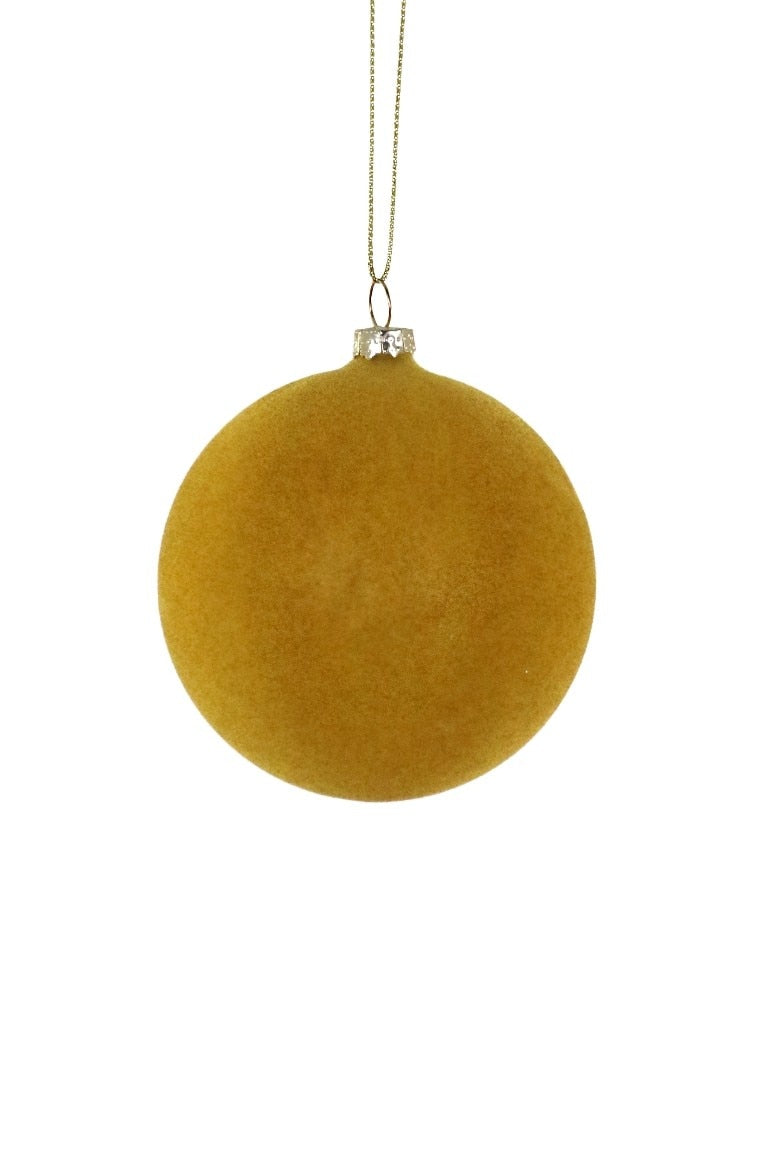 Medium Crushed Velvet Ball Ornament (Mustard) by Cody Foster