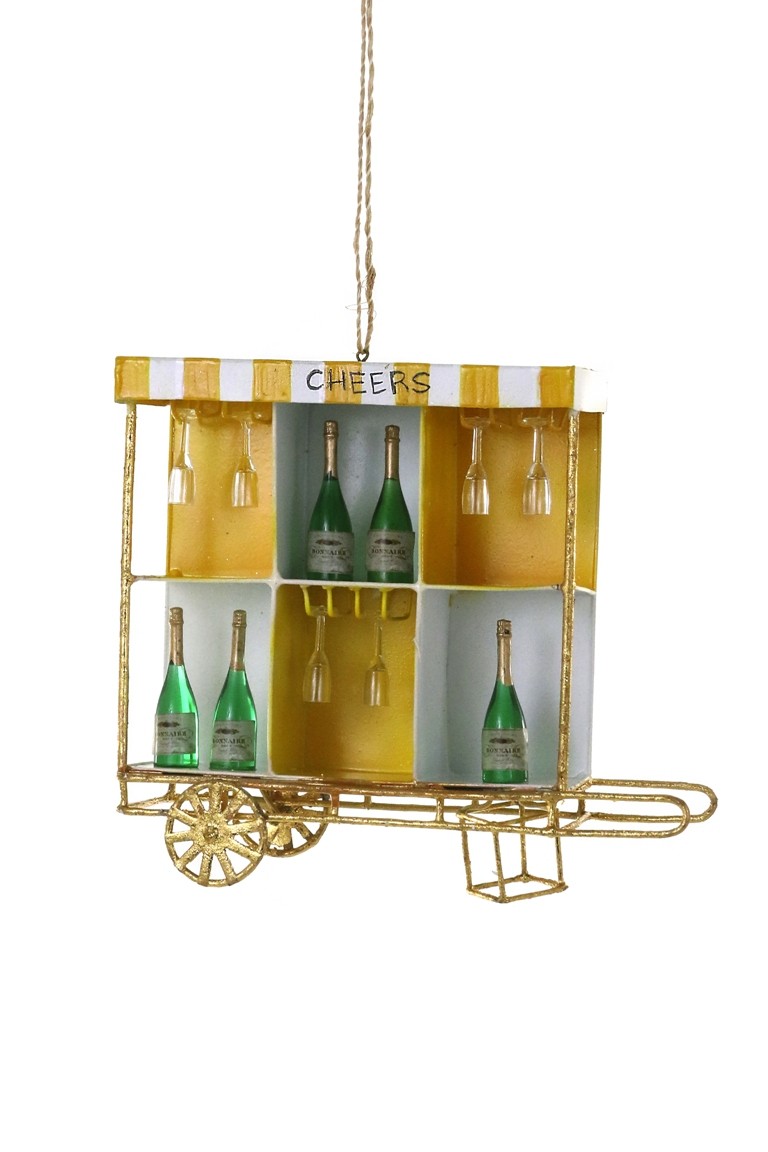 Cheers! Champagne Cart Ornament by Cody Foster