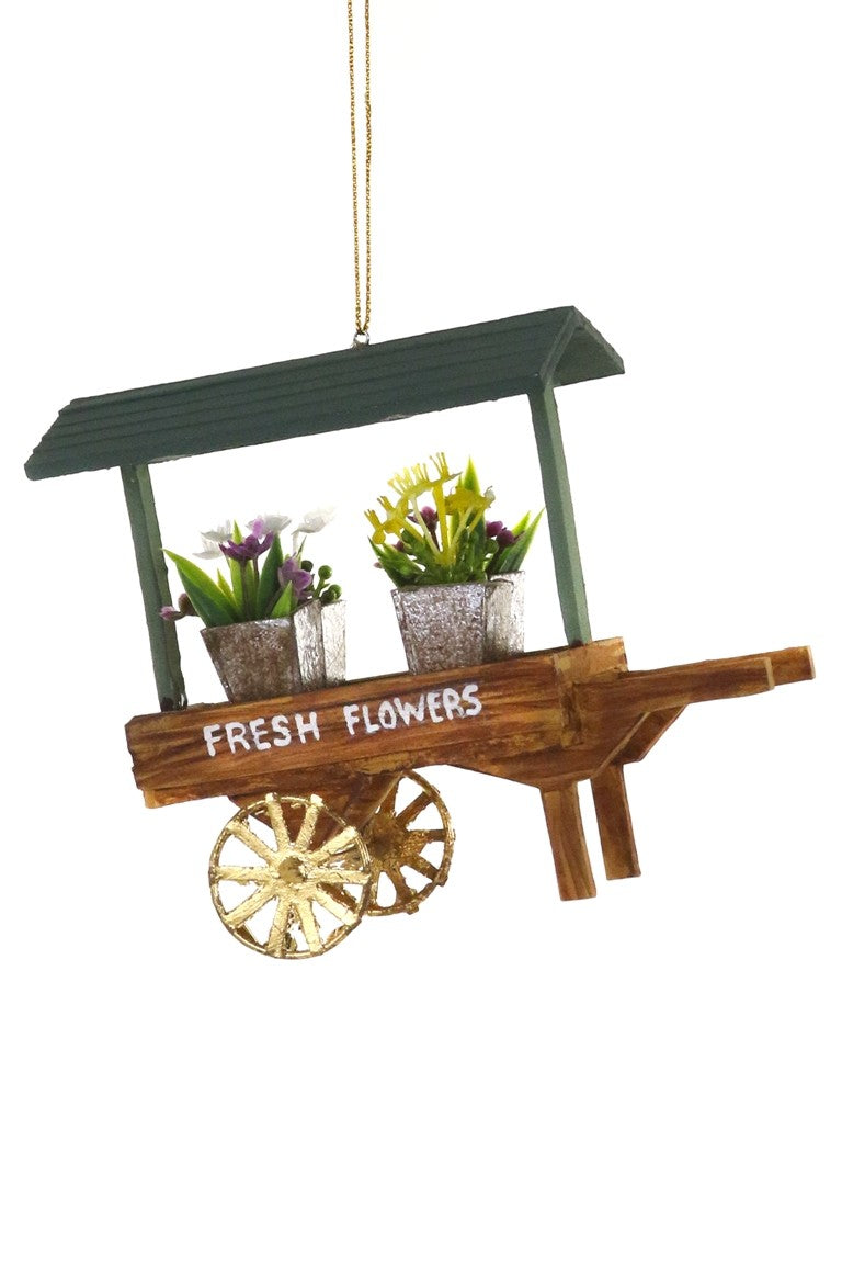 Flower Market Cart Ornament by Cody Foster