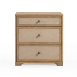 Paurentis 3-Drawer Nightstand with light taupe suede drawer fronts