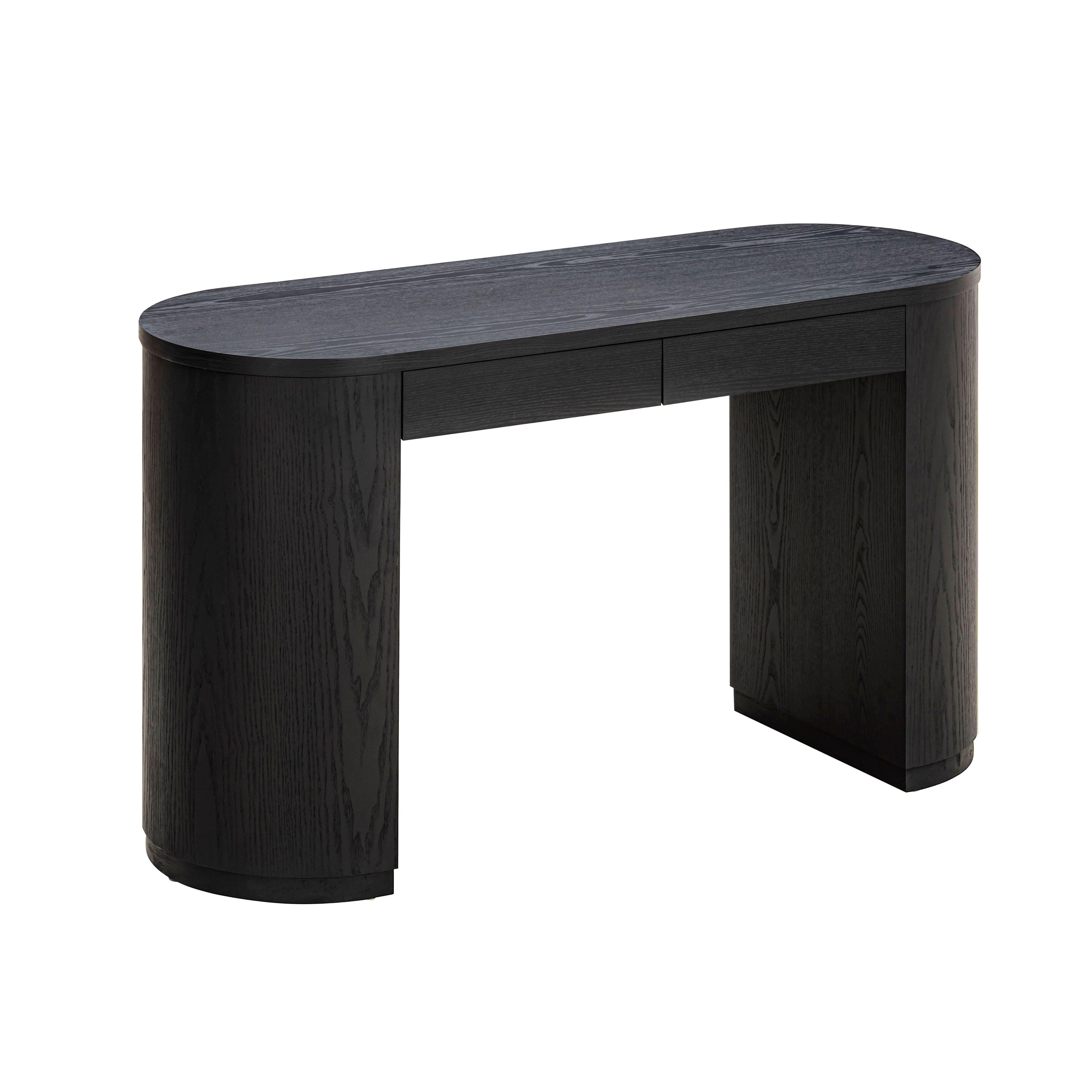 Marlow Wood Writing Desk in black, side view