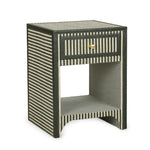 Cotton Jute 1-Drawer Nightstand, front view