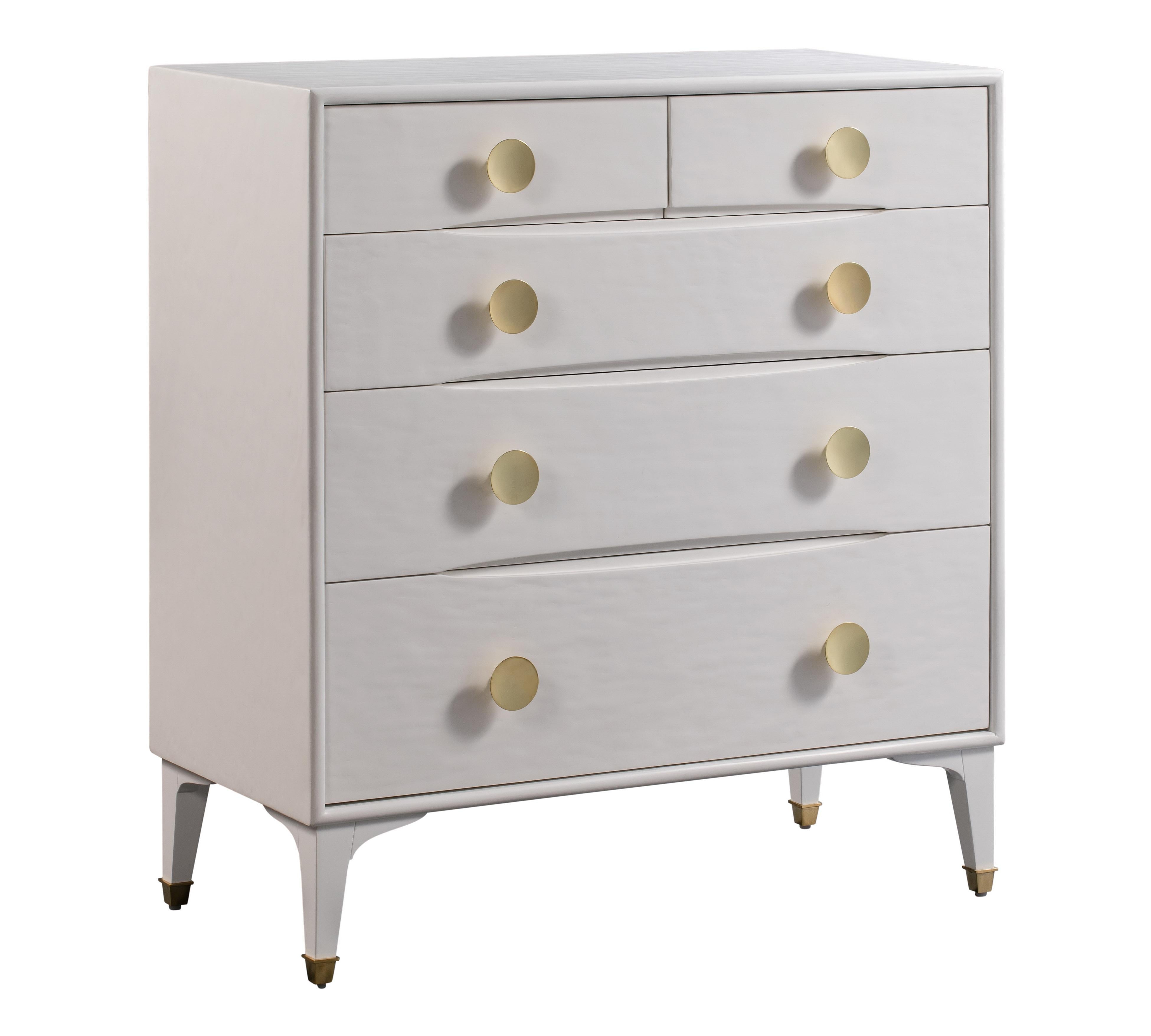 Divine White 5-Drawer Chest, detail