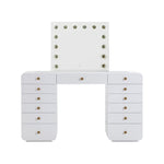Hollywood White Desk with lighted vanity mirror