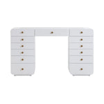 Hollywood White Desk with Vanity Mirror, detail