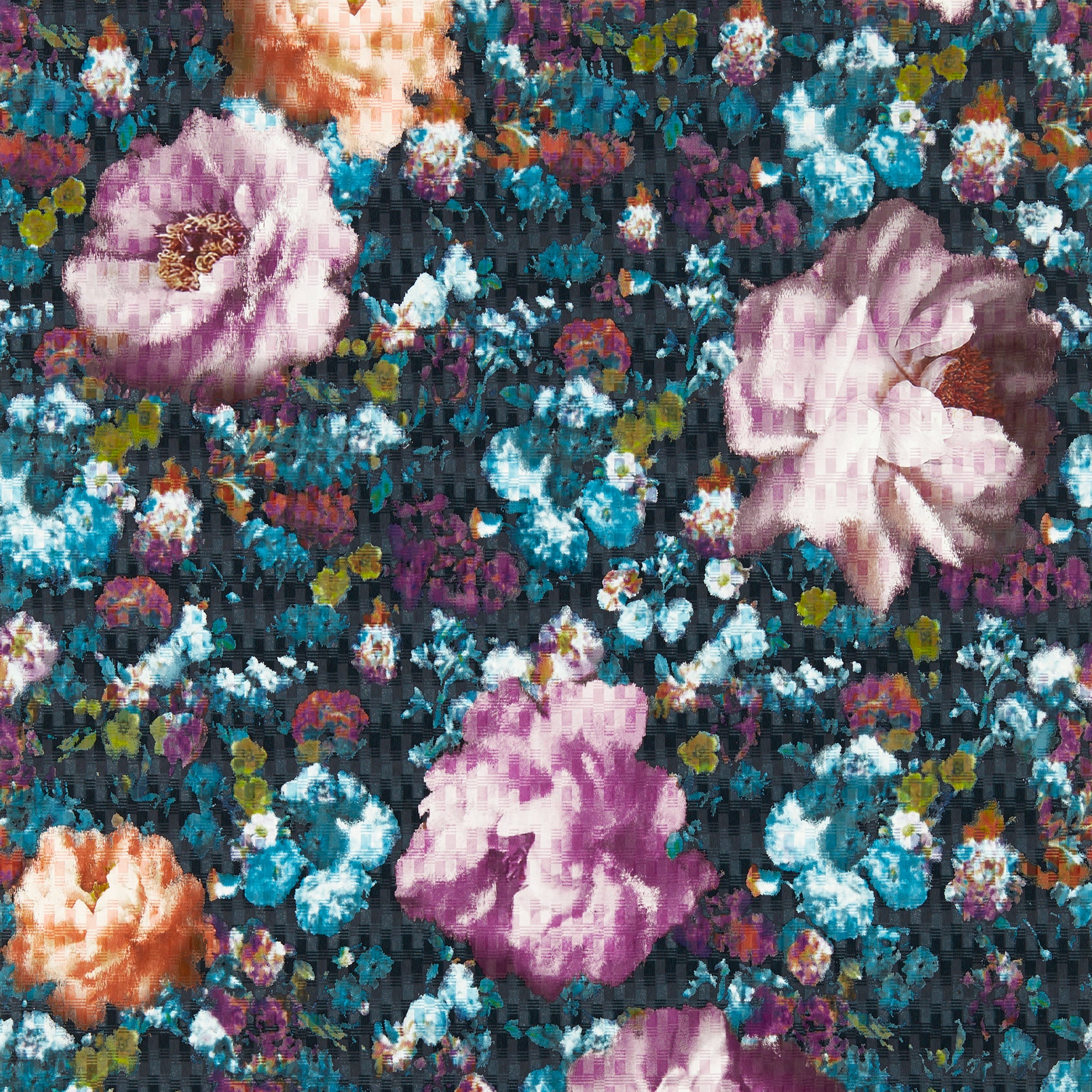 Camile Midnight botanical wallcovering by Clarke & Clarke