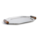 Octagon Alloy Tray with Horn Handles - Polished Nickel - 14.75 in