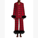 Holiday Plaid Pajamas with Fur