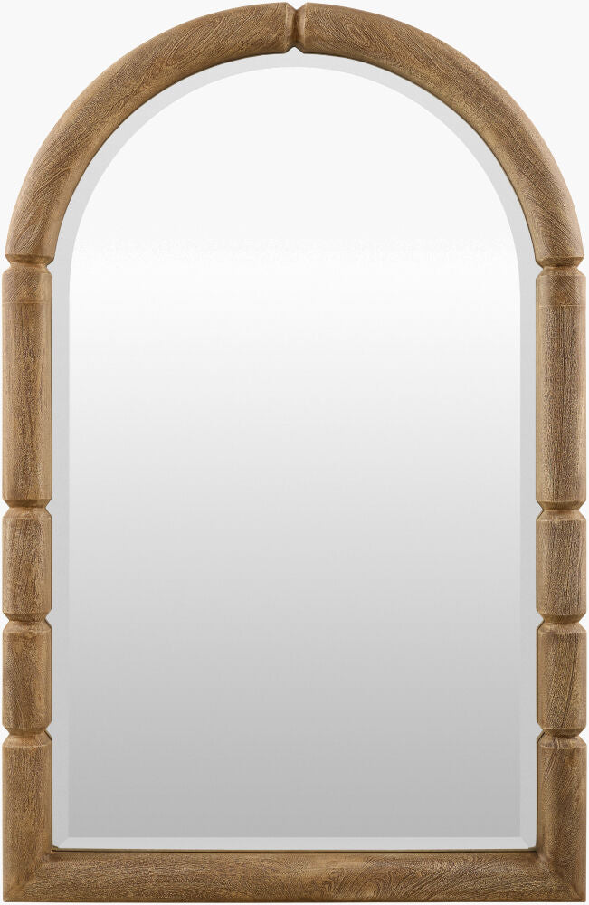 Anise Accent Mirror with washed brown mango wood frame