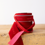 Merry Christmas Ribbon Velvet Red