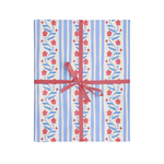 Blue and White Striped Floral Wrapping Paper Roll | Design for the PPL