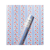 Blue and White Striped Floral Wrapping Paper Roll | Design for the PPL