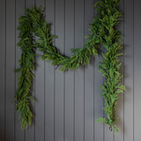 Navy Plum Berry Norfolk Cypress Garland - 15 Ft