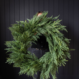 Norfolk & Cypress Wreath - 34"
