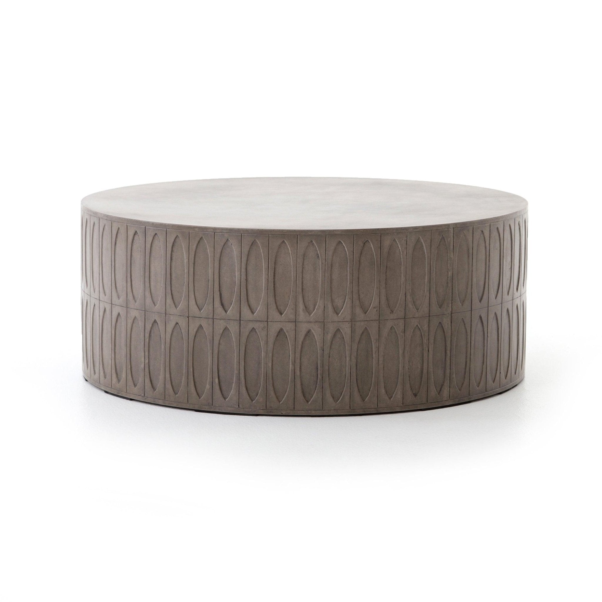 Cressida Drum Coffee Table - Grey Concrete | Design for the PPL