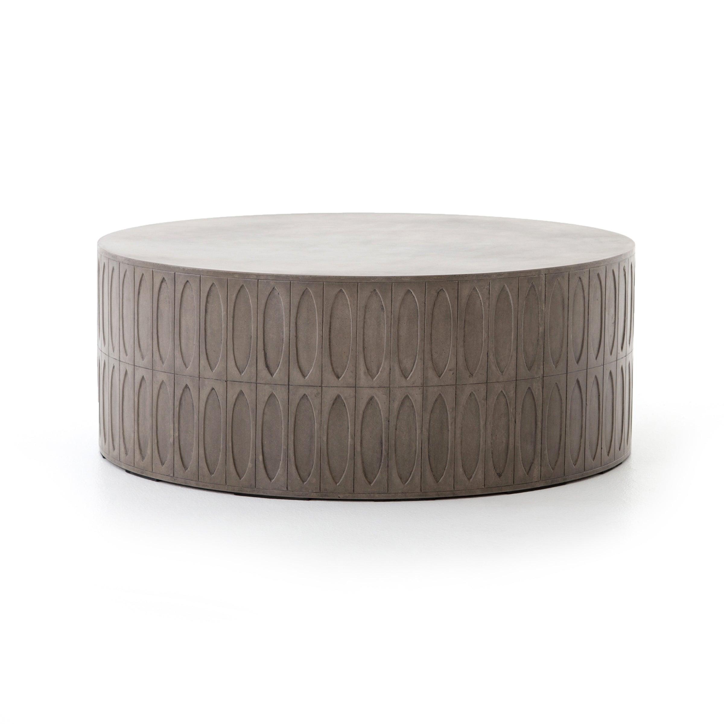 CRESSIDA DRUM COFFEE TABLE-GREY CONCRETE - Design for the PPL