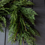 Navy Plum Berry Norfolk Cypress Garland - 15 Ft