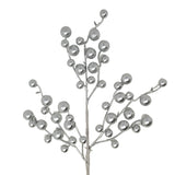 Metallic Christmas Berry Pick - Silver 17”