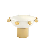 Temari White and Gold Nut Bowl