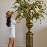 Antique Gold Pedestal Urn