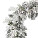 Shadow Woods Flocked Spruce 9ft Pre-lit Garland (plug in)