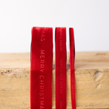 Merry Christmas Ribbon Velvet Red