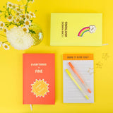 Everything Is Fine - Hardcover Daily Journal - Neon Orange