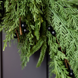 Navy Plum Berry Norfolk Cypress Garland - 15 Ft