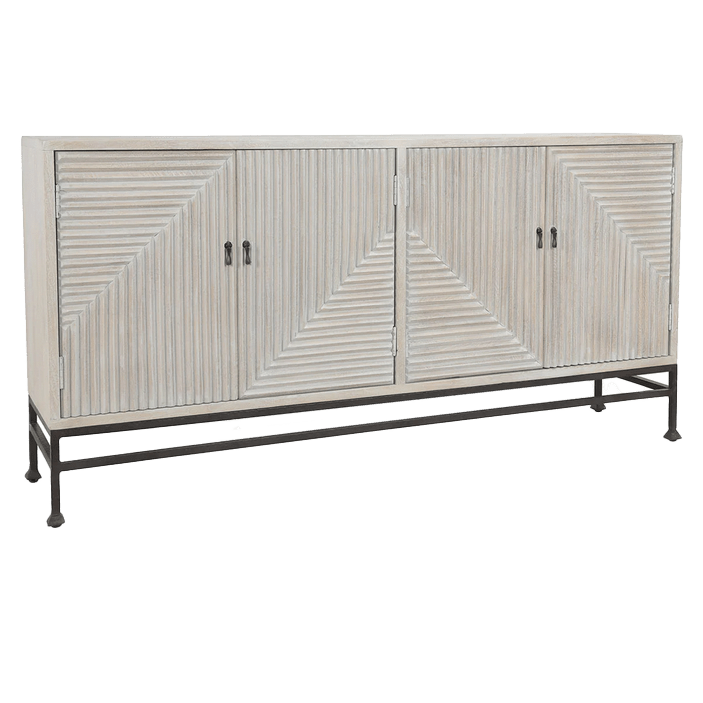 Finn Mango Wood 4Dr Cabinet Gray Wash | Design for the PPL