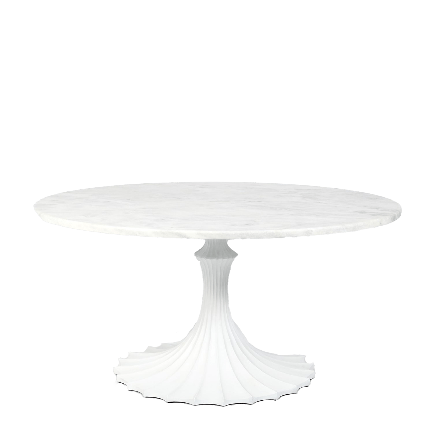 Flute Table 60" White Marble Top w/34" White Base | Design for the PPL