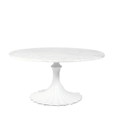 Flute Table 60" White Marble Top w/34" White Base | Design for the PPL