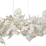Claudia Long Chandelier with white fiberglass leaves