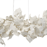 Claudia Long Chandelier with white fiberglass leaves