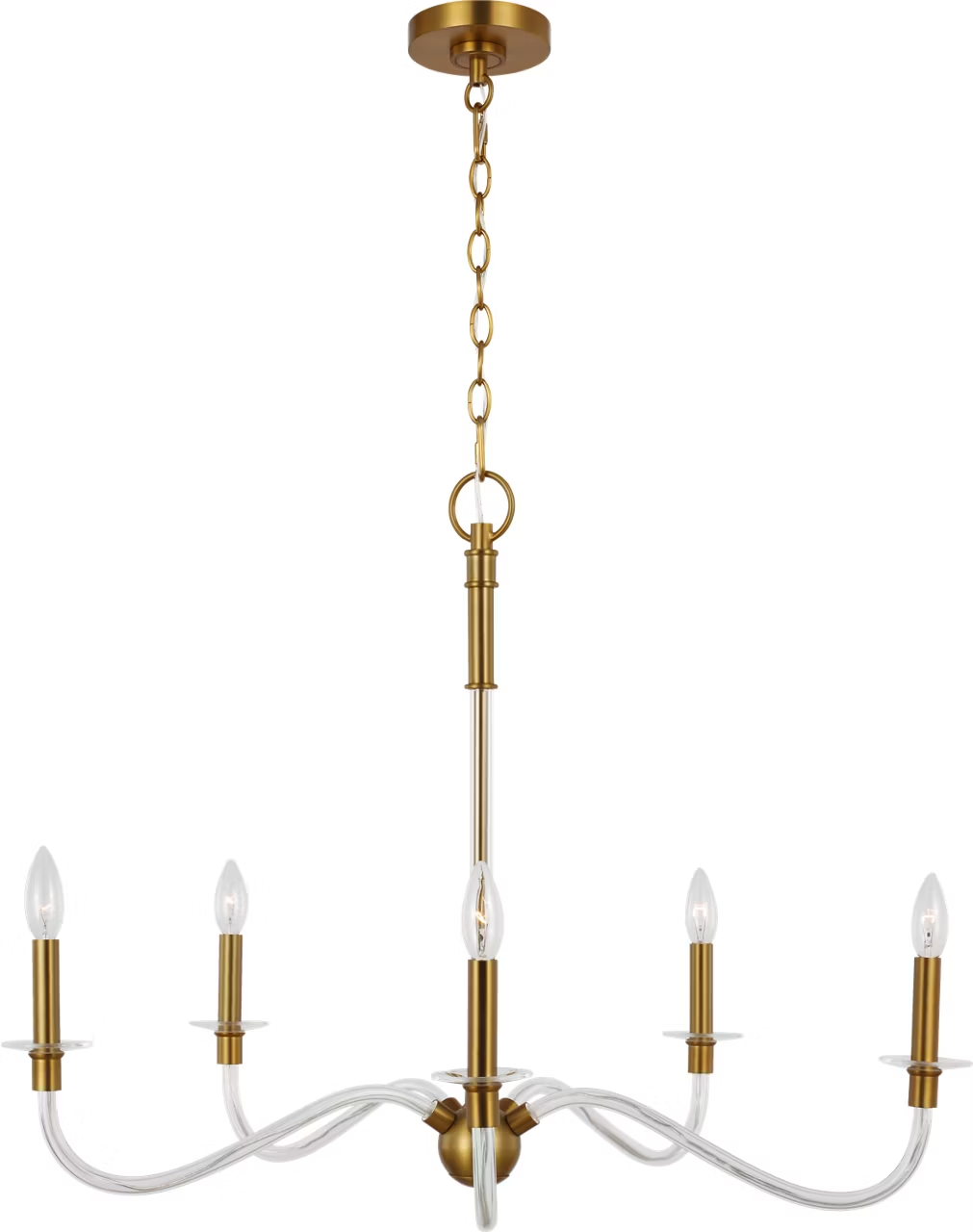 Hanover Medium Chandelier in Burnished Brass