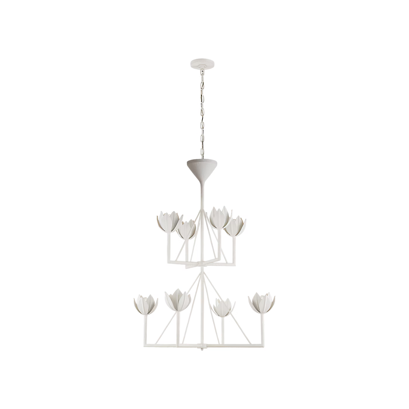 Alberto Medium Two Tier Chandelier in plaster white