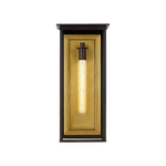 Freeport Extra Large Wall Lantern in Heritage Copper with a rectangular frame and tubular bulb