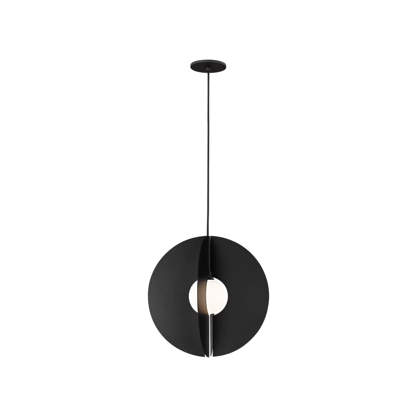 Orbel Round Pendant in Matte Black