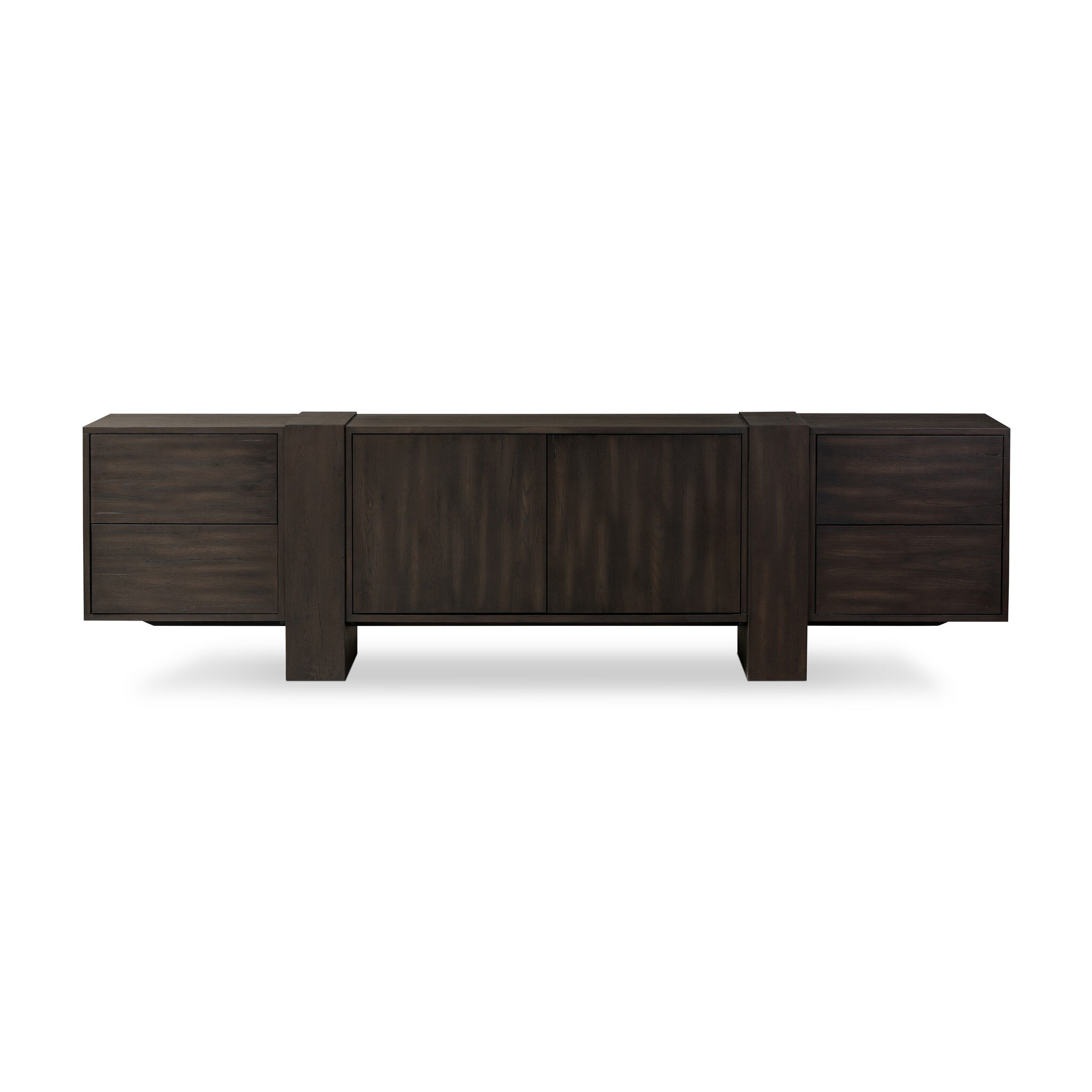 Fisher Media Console in Smoked Black Veneer by Four Hands