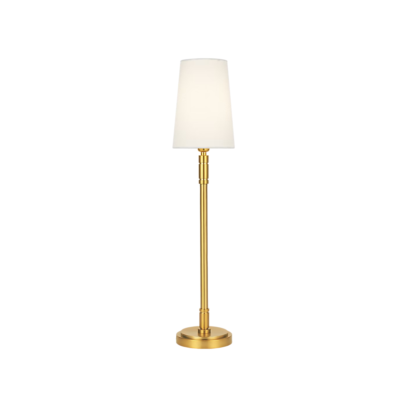 Beckham Classic Buffet Lamp in burnished brass with white linen shade