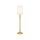 Beckham Classic Buffet Lamp in burnished brass with white linen shade