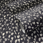 Wild Flowers I Black II wallpaper by Roseanne Kenny with pale flowers on a black background