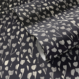 Wild Flowers I Black II wallpaper by Roseanne Kenny with pale flowers on a black background