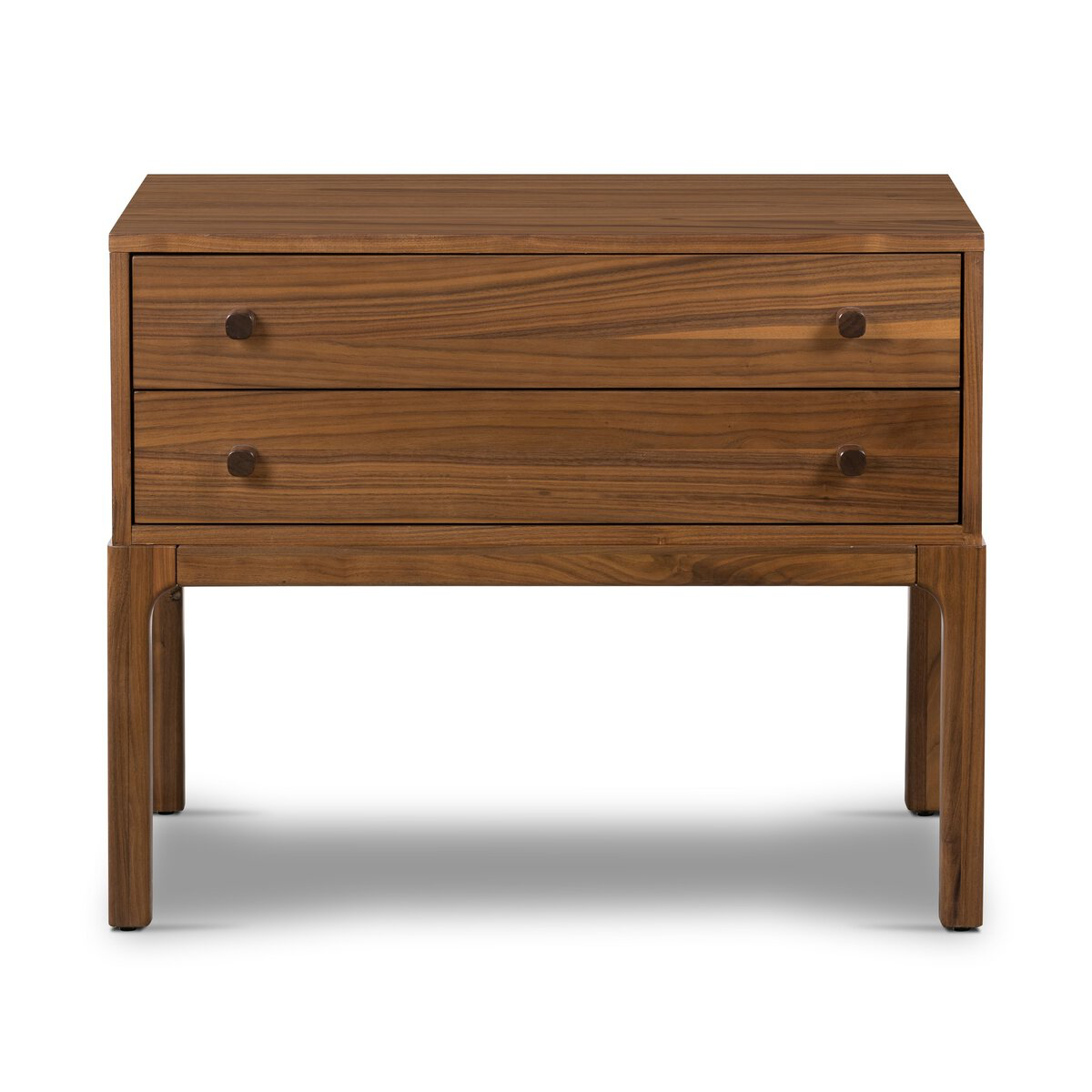 Arturo Nightstand in natural walnut with two drawers