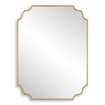 Lennyn Mirror with a slim, curved frame in lightly antiqued gold leaf