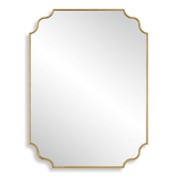 Lennyn Mirror with a slim, curved frame in lightly antiqued gold leaf