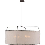 Dunne Wide Hanging Shade with natural linen shade
