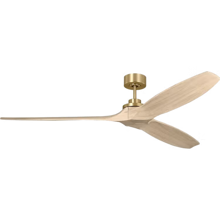 Collins Smart 70 Ceiling Fan in Burnished Brass with Washed White Oak Blades