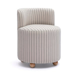 Pakuna Desk Chair in black and white performance fabric with wood ball legs