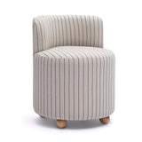 Pakuna Desk Chair in black and white performance fabric with wood ball legs